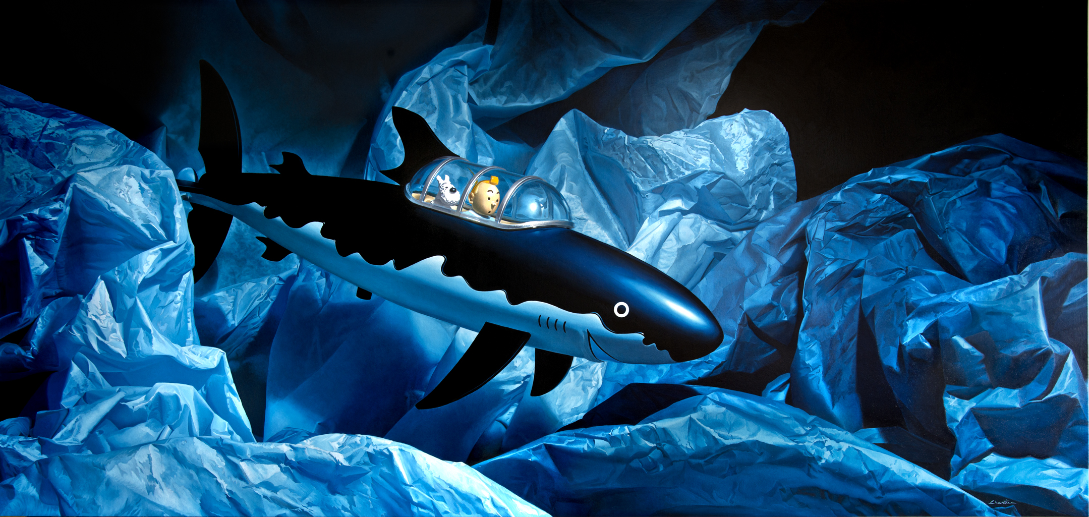 Still life, flower, fleur, nature morte, noir, black, eau ,water, underwater, bulle, bubble, hyperrealism, hyperrealiste, photorealism, photorealiste, painter, New realism, nouveau realiste, crumble paper, papier froissé, Francois Chartier, Pop culture, super hero,oil painting, peinture à l’huile, stop motion, realism, realiste, goofy, water splash, new realism, Dog, vespa, plastic, poney, pivoine, J-P Gautier,